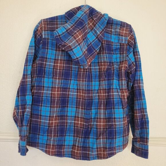 L.L.Bean Women's M Scotch Plaid Flannel Shirt Full Zip Hoodie Warm Relaxed Fit - Picture 7 of 15